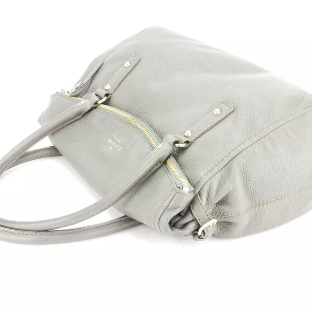 kate spade Tote Bag spade mark gray gray leather Authentic - Picture 8 of 8